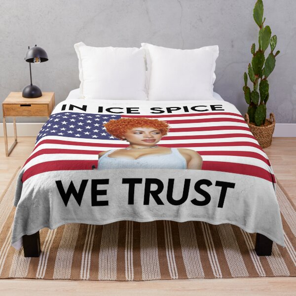 In Ice Spice We Trust Flag Throw Blanket RB1608 product Offical ice spice Merch